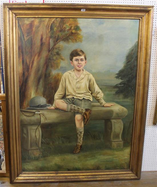 French School Portrait of the Duke of Luynes Noailles as a boy, 64 x 40in.